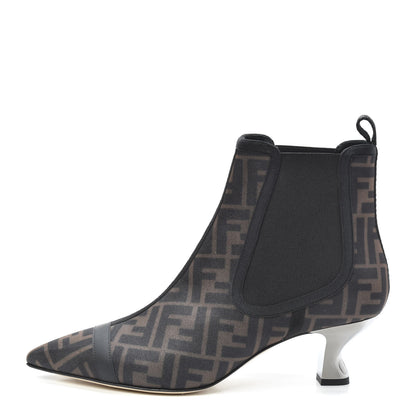 Fendi Mesh Tulle FF Colibri 55mm Ankle Booties 39.5 Tobacco Moro Black 1 of 7