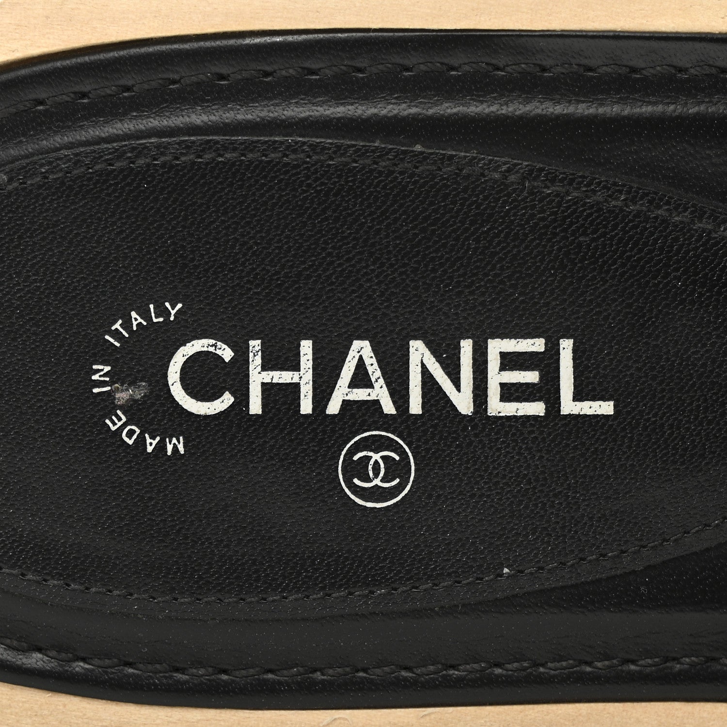 Chanel Lambskin CC Flat Slide Sandals 40 Black 7 of 12