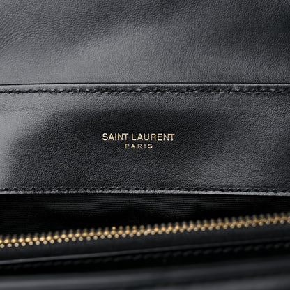 Saint Laurent Calfskin Y Quilted Monogram Medium Loulou Chain Satchel Black 6 of 13