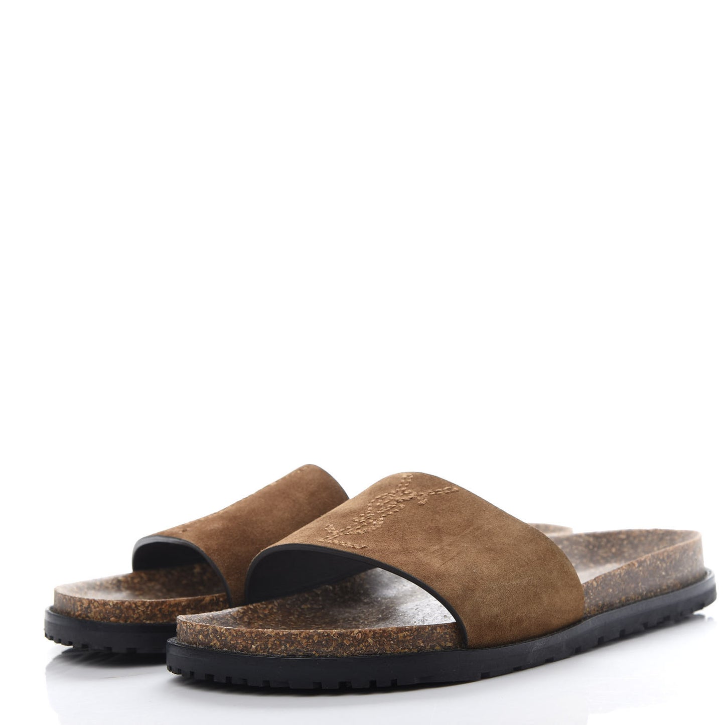 Suede Joan Slide Sandals 37 Brown