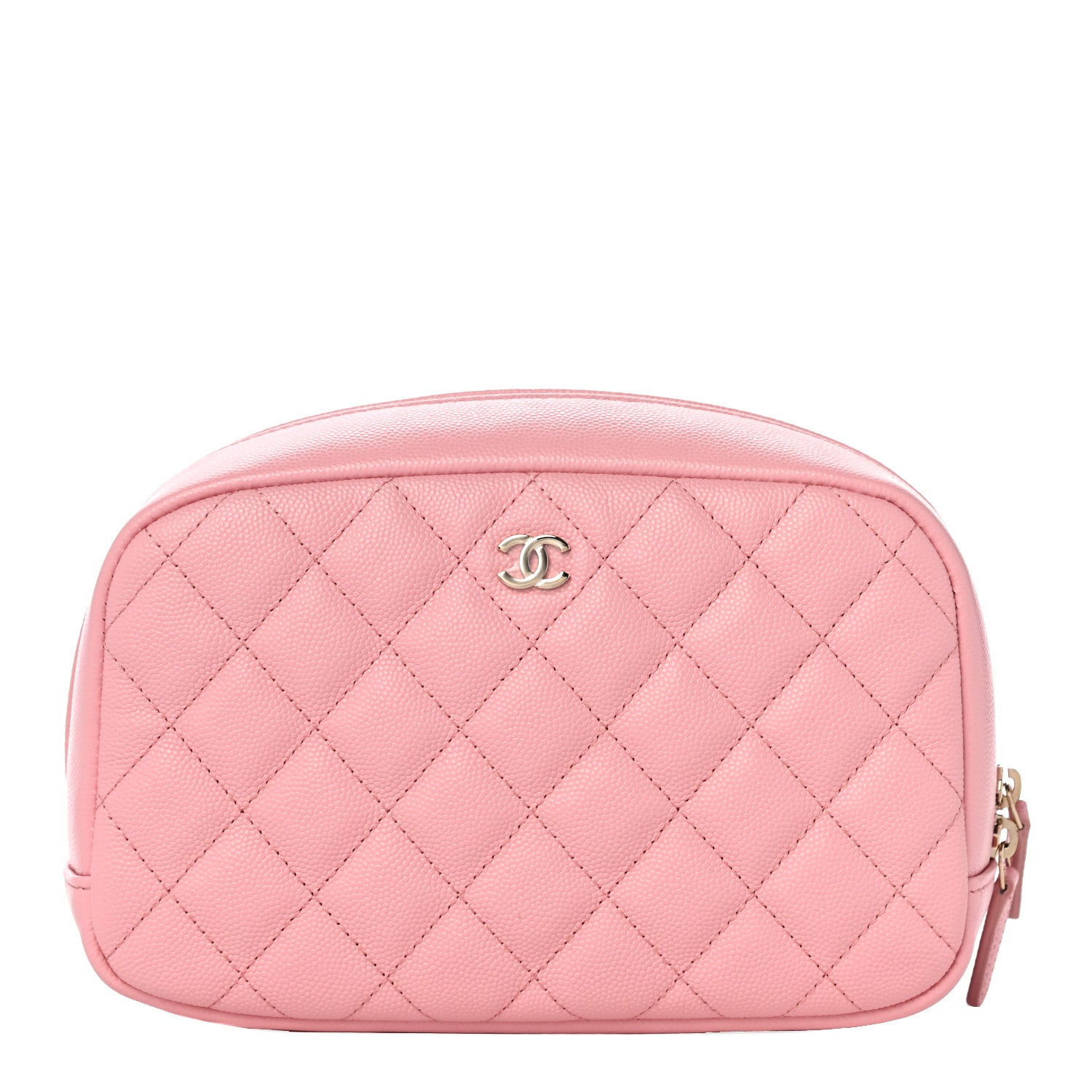 Chanel Caviar Quilted Medium Curvy Pouch Cosmetic Case Light Pink 1 of 10