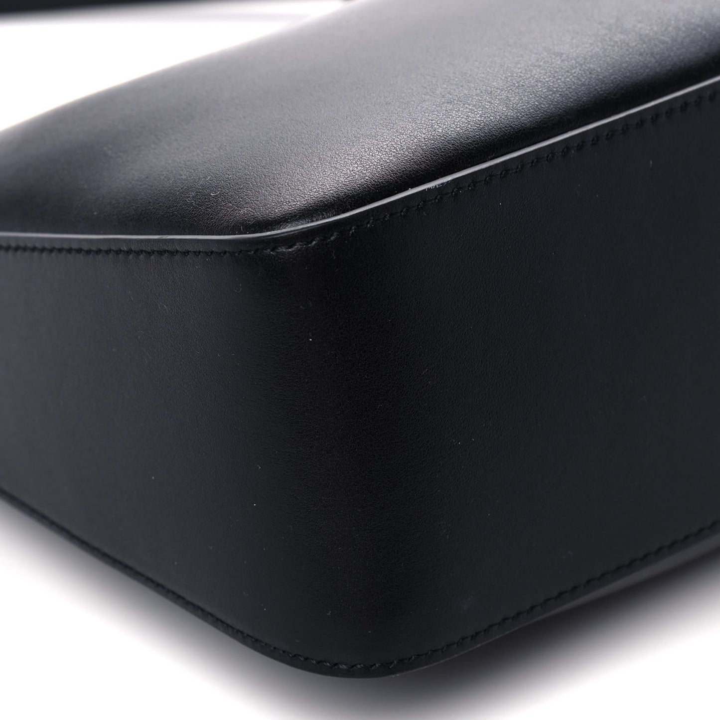 Smooth Calfskin Small Moon Cut Out Shoulder Bag Black