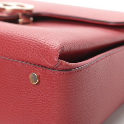 Gucci Dollar Calfskin Medium Interlocking G Top Handle Shoulder Bag Red 10 of 15