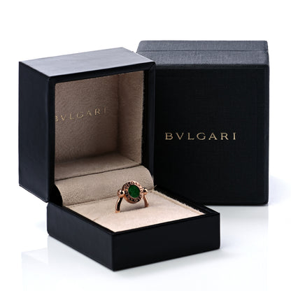 Bulgari 18K Rose Gold Diamond Jade BVLGARI BVLGARI Ring 48 4.5 9 of 9