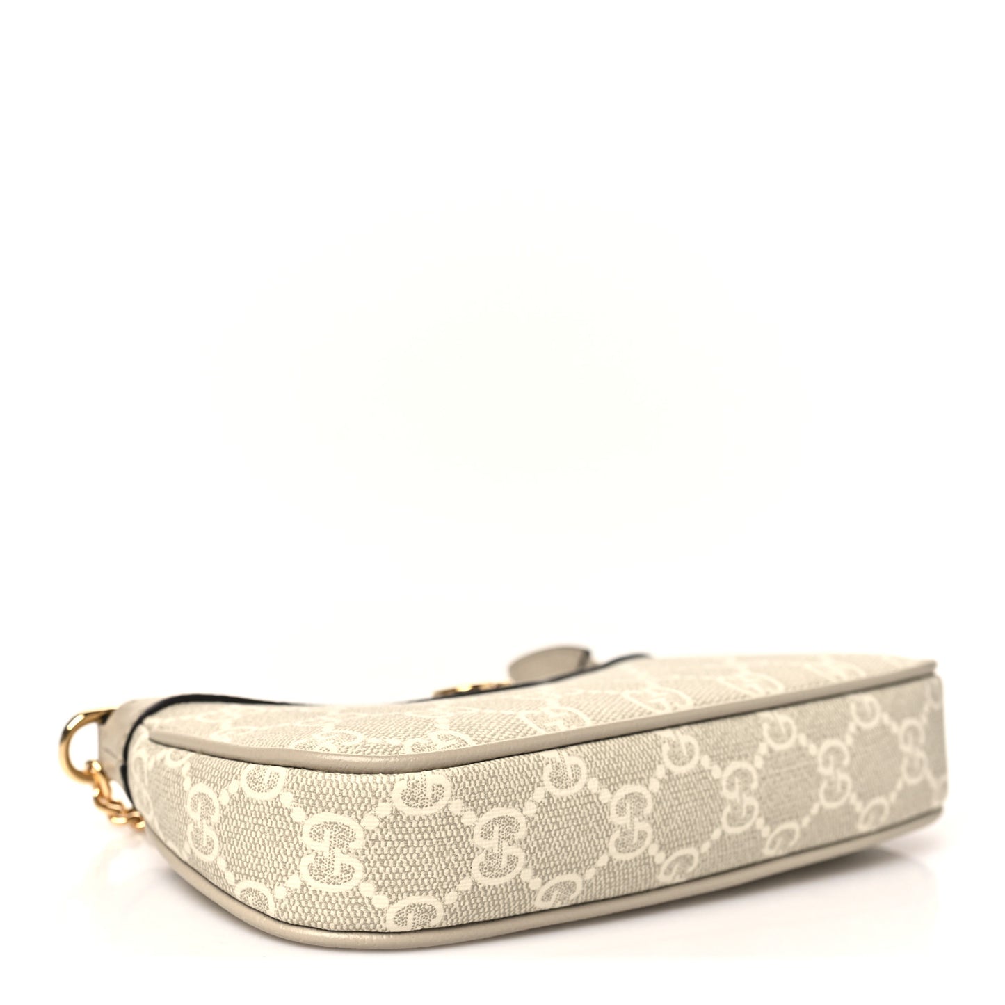 GG Supreme Monogram Textured Dollar Calfskin Web Mini Ophidia GG Handbag Beige Mystic White Oatmeal