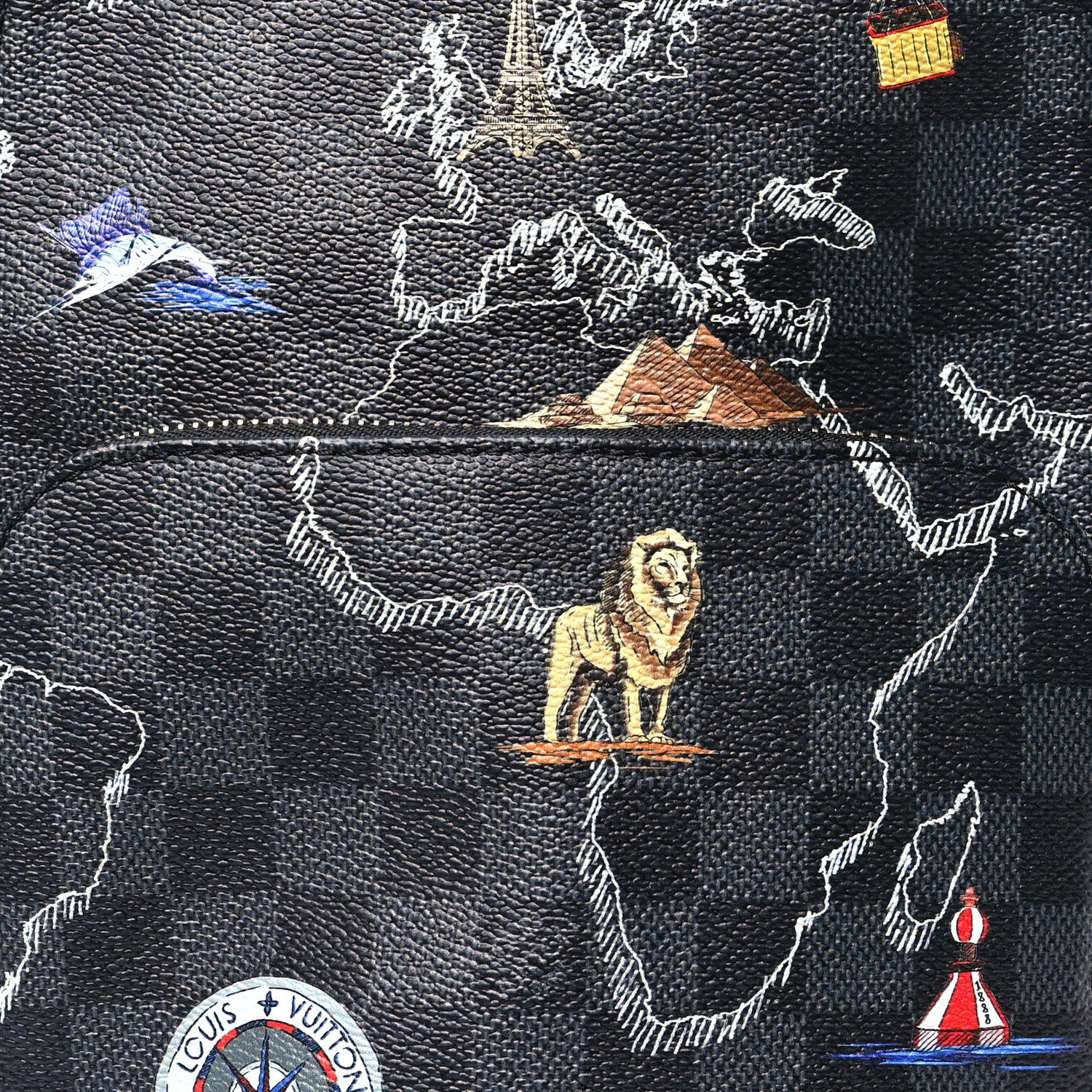 Louis Vuitton Damier Graphite World Map Avenue Sling Backpack 7 of 9