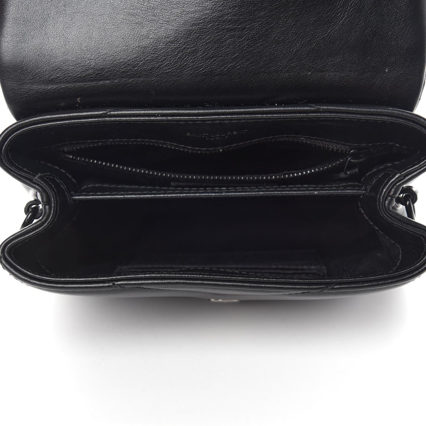 Calfskin Y Quilted Monogram Toy Loulou Crossbody Bag Black