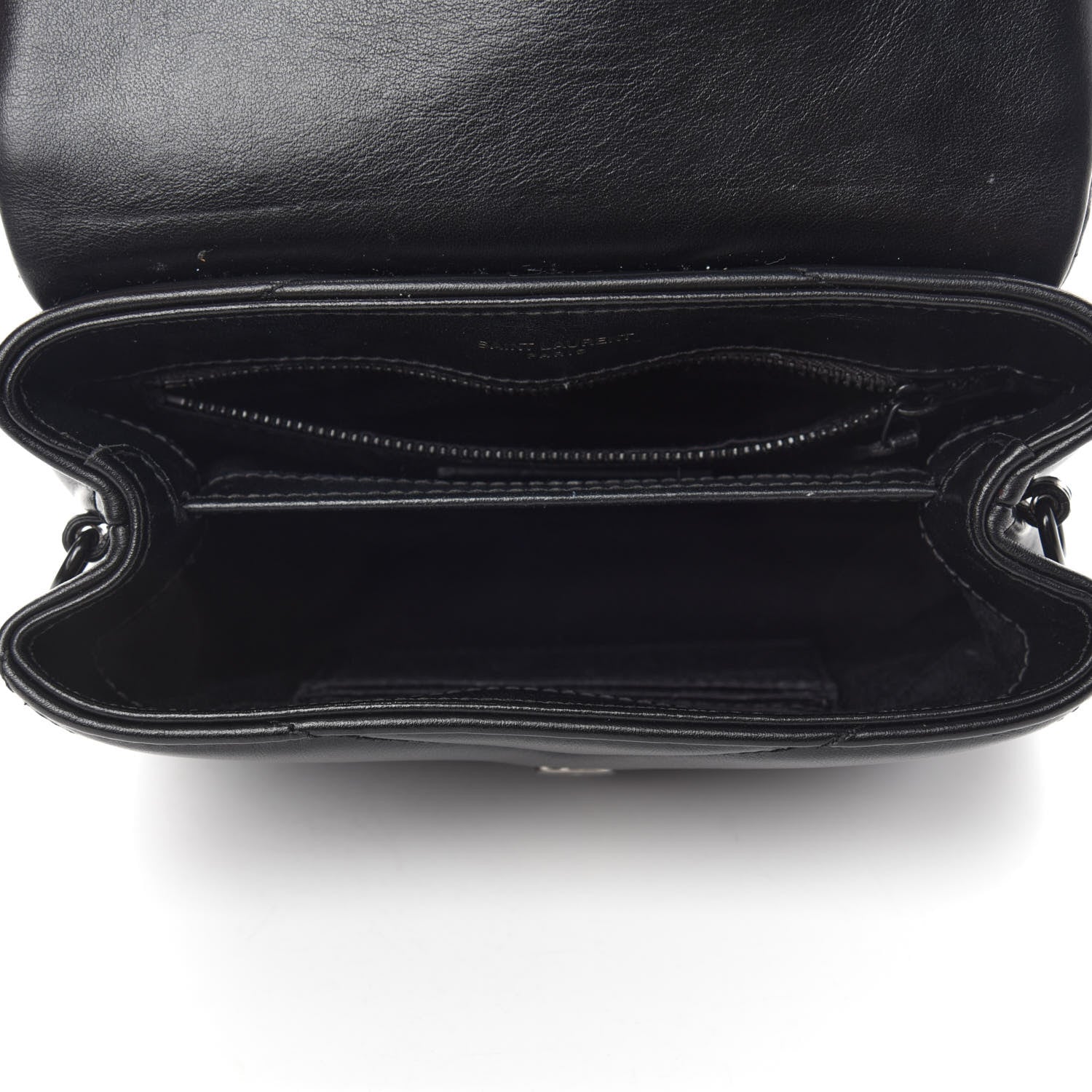 Saint Laurent Calfskin Y Quilted Monogram Toy Loulou Crossbody Bag Black 5 of 12