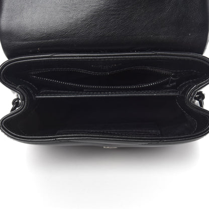 Saint Laurent Calfskin Y Quilted Monogram Toy Loulou Crossbody Bag Black 5 of 12