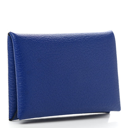 Hermes Chevre Mysore Calvi Card Case Bleu Electrique 3 of 9