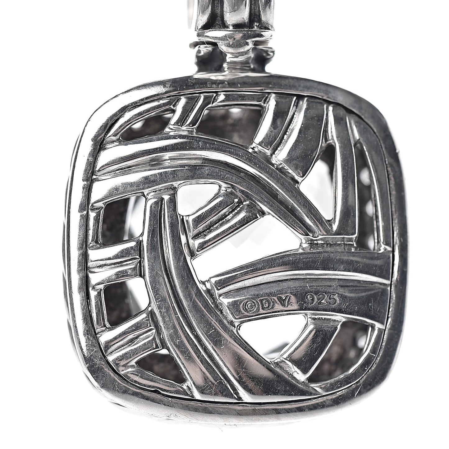 Sterling Silver Diamond Prasiolite 14mm Moonlight Ice Albion Wheat Chain Pendant Necklace