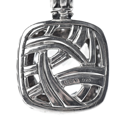 David Yurman Sterling Silver Diamond Prasiolite 14mm Moonlight Ice Albion Wheat Chain Pendant Necklace 4 of 5