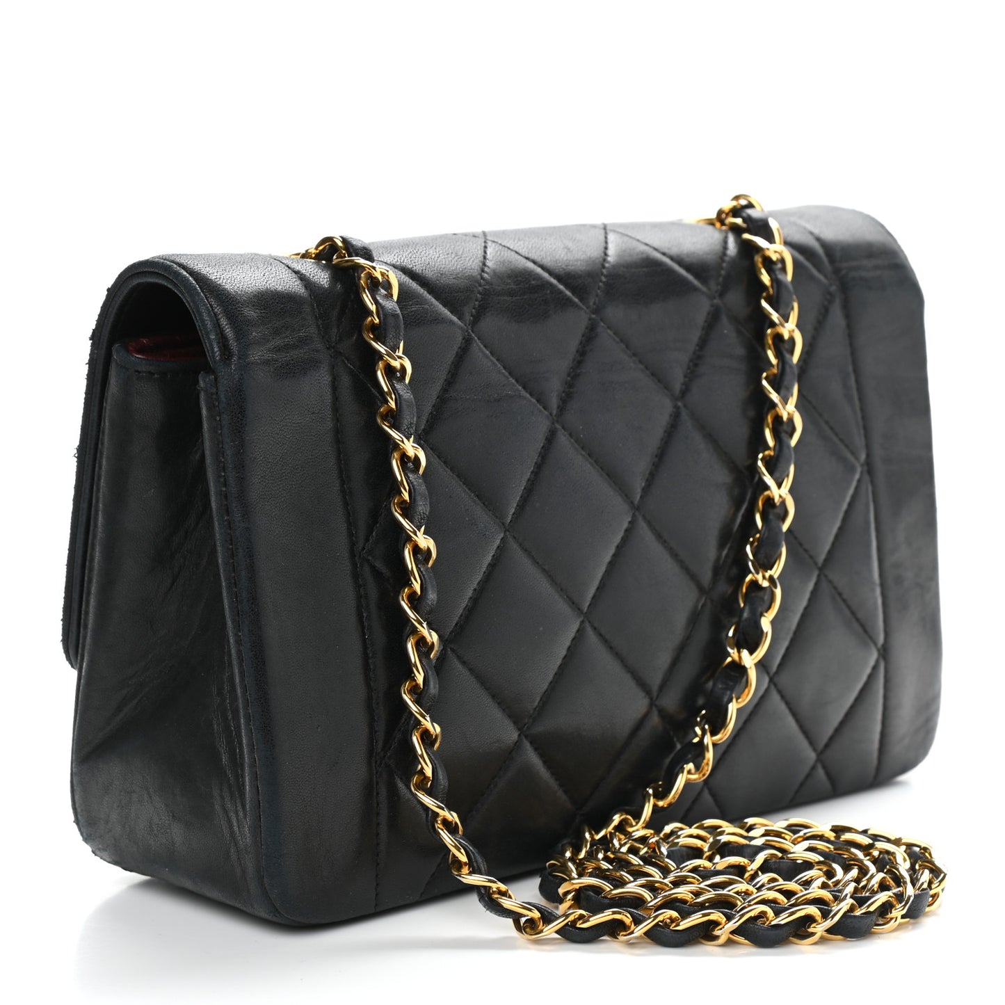Lambskin Quilted Small Single Flap Black