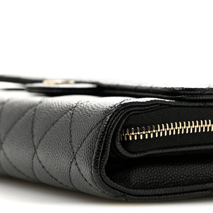 Chanel Caviar Quilted Phone Holder Wallet on Removable Chain Black 12 of 15