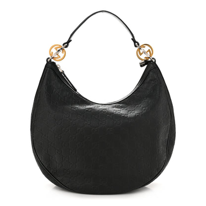 Gucci Guccissima Medium GG Twins Hobo Black 1 of 12