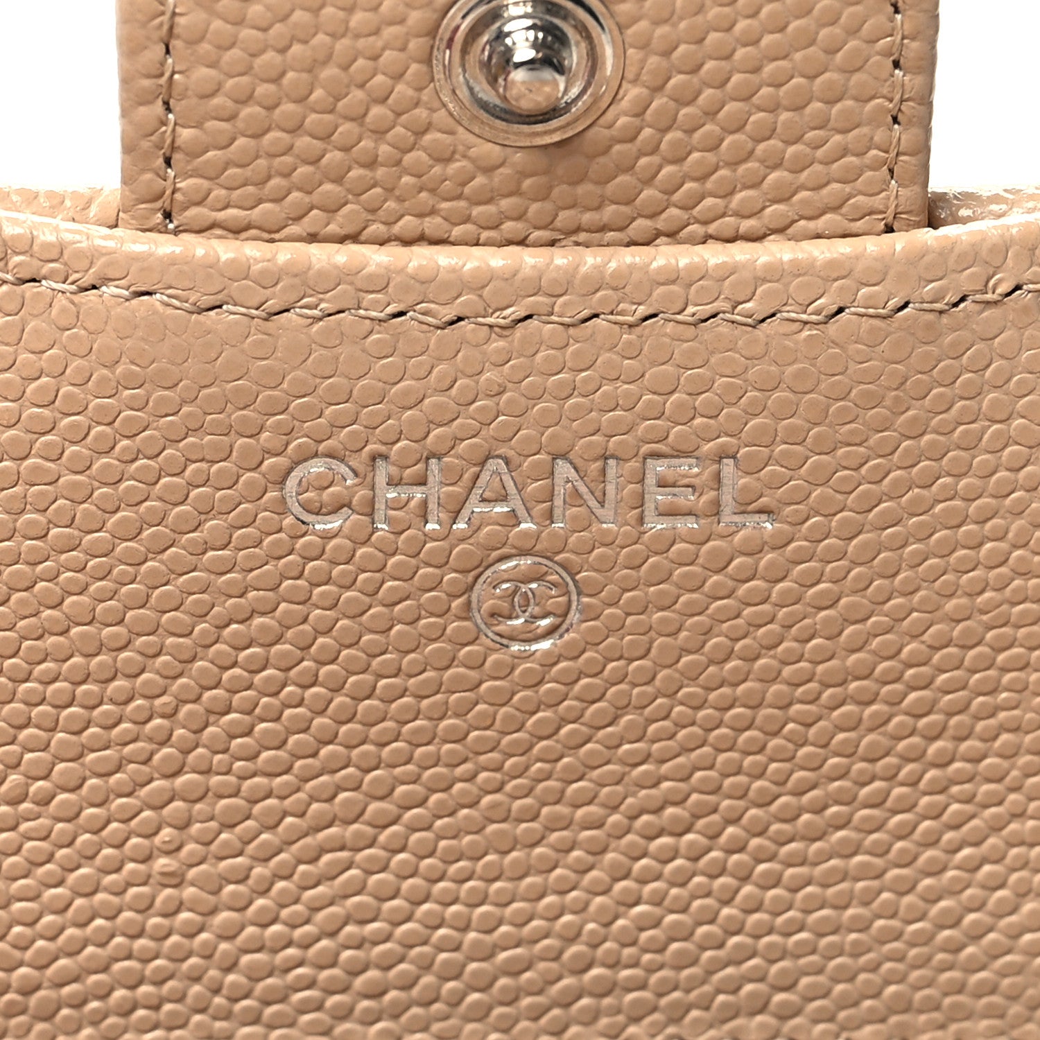 Chanel Caviar Quilted Compact Flap Wallet Beige 7 of 10