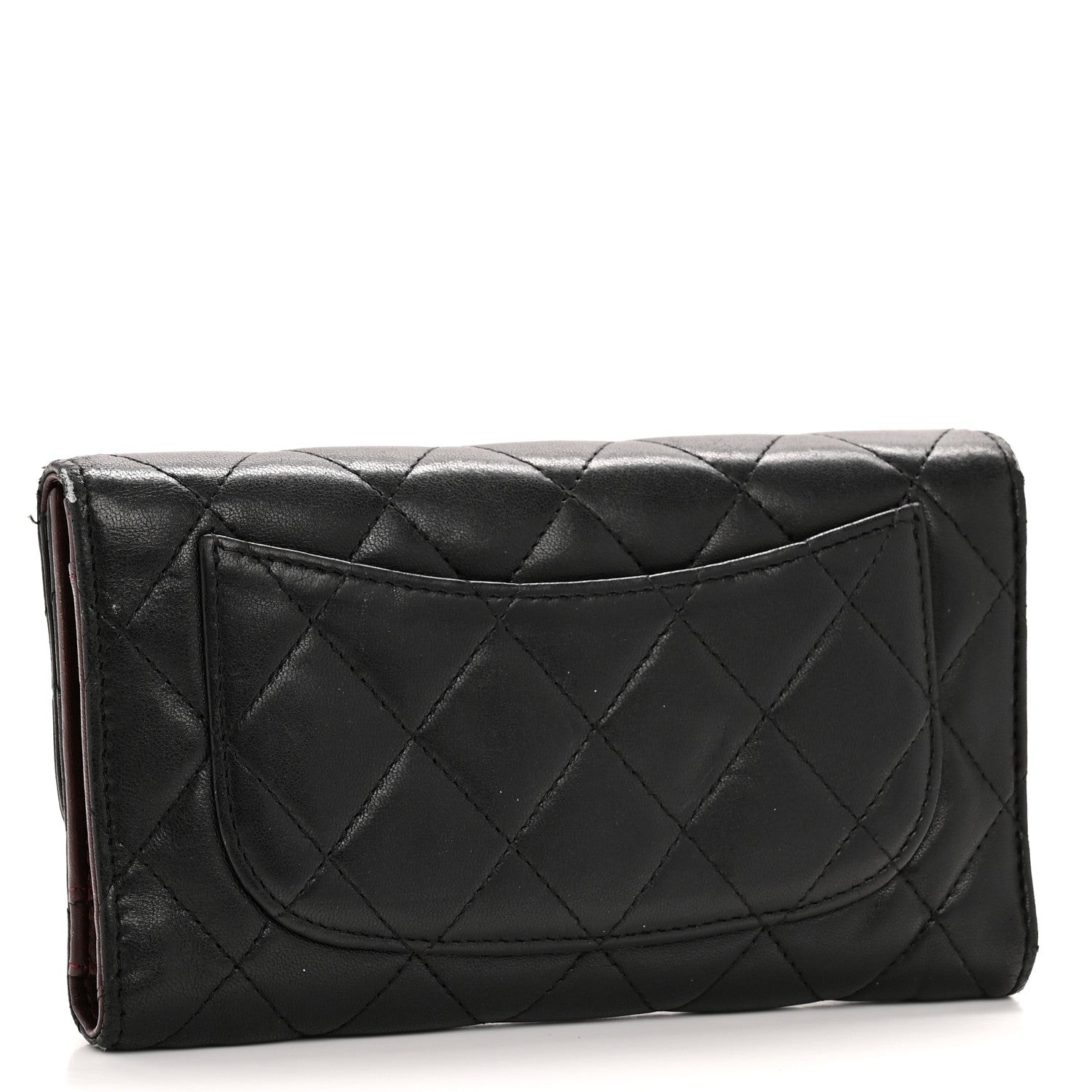 Chanel Lambskin Quilted Large Flap Wallet Black 3 of 13