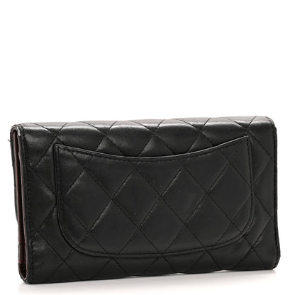 Chanel Lambskin Quilted Large Flap Wallet Black 3 of 13