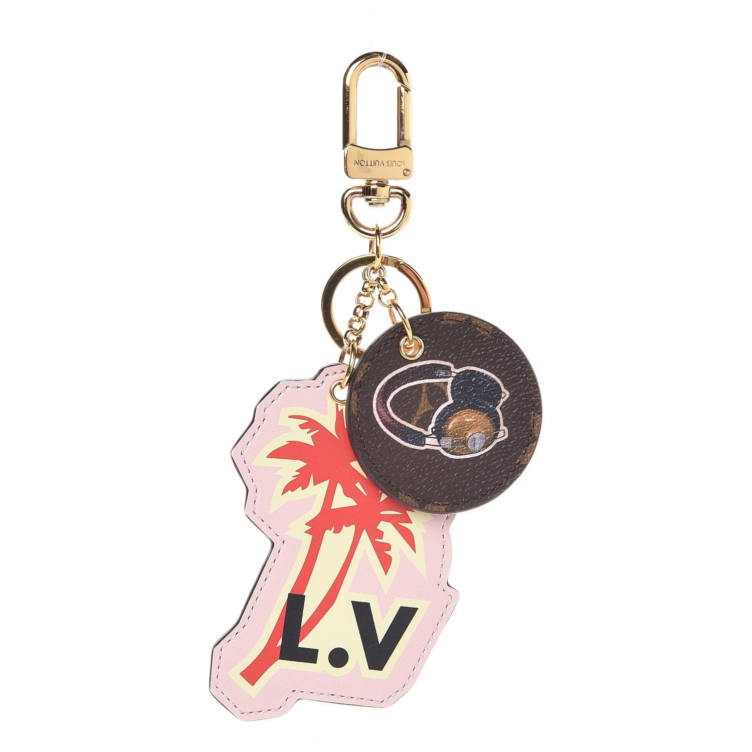 Louis Vuitton Calfskin Monogram World Tour Bag Charm Key Holder 1 of 2