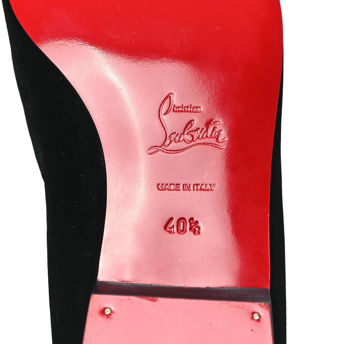 Calfskin Velvet Spikes Womens Captain Loubi Flat Loafers 40.5 Black