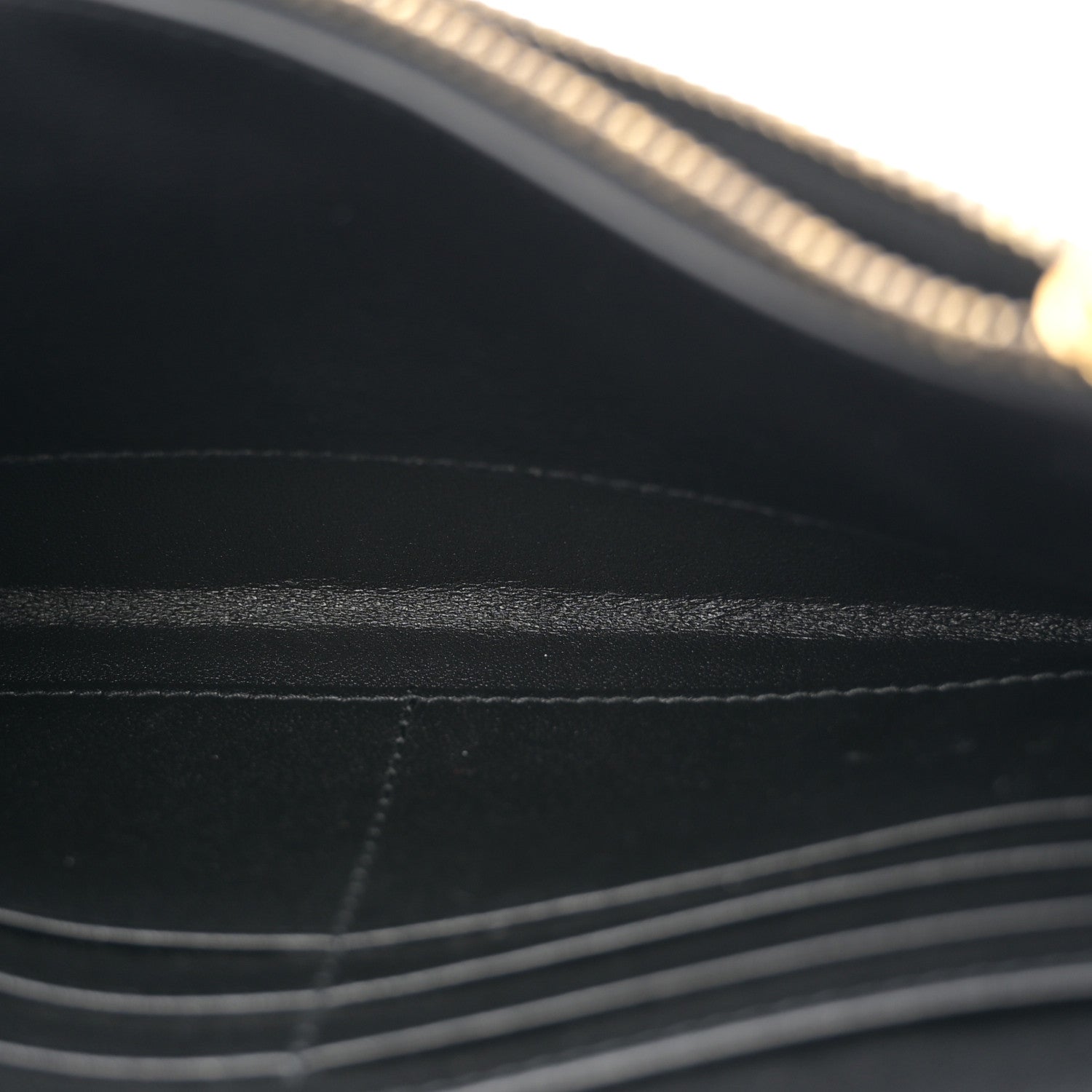 Christian Dior Goatskin Saddle Chain Wallet Pouch Black 6 of 12
