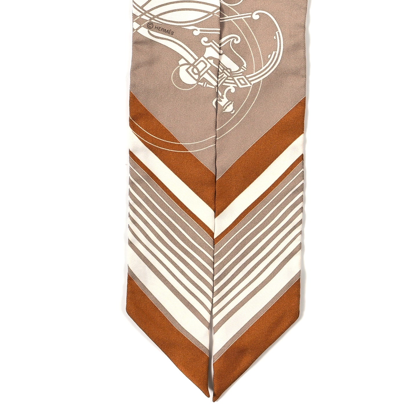 Silk Ex-Libris Twilly Beige White Caramel