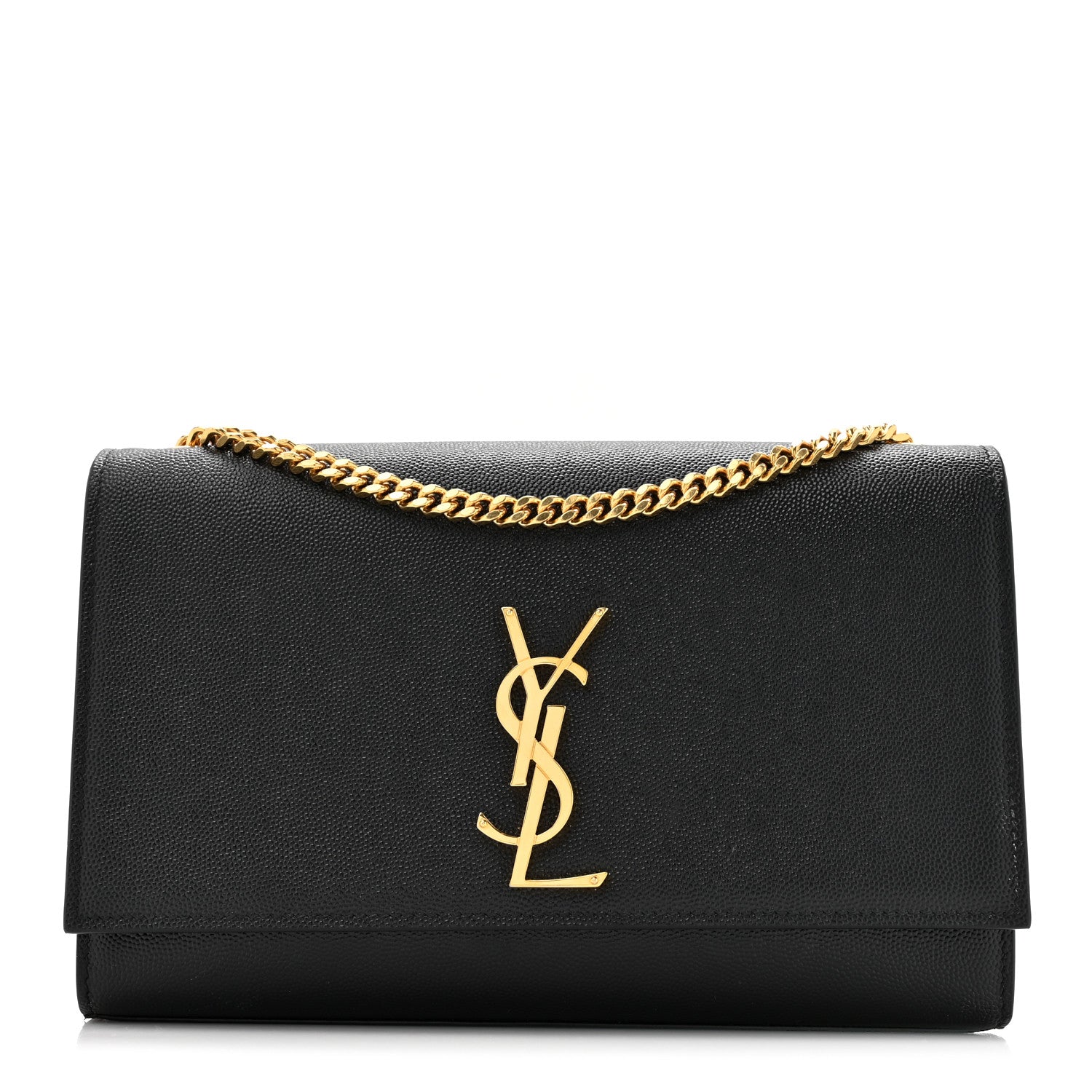 Saint Laurent Grain De Poudre Medium Classic Monogram Kate Satchel Black 1 of 12