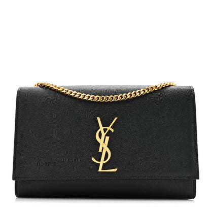 Saint Laurent Grain De Poudre Medium Classic Monogram Kate Satchel Black 1 of 12
