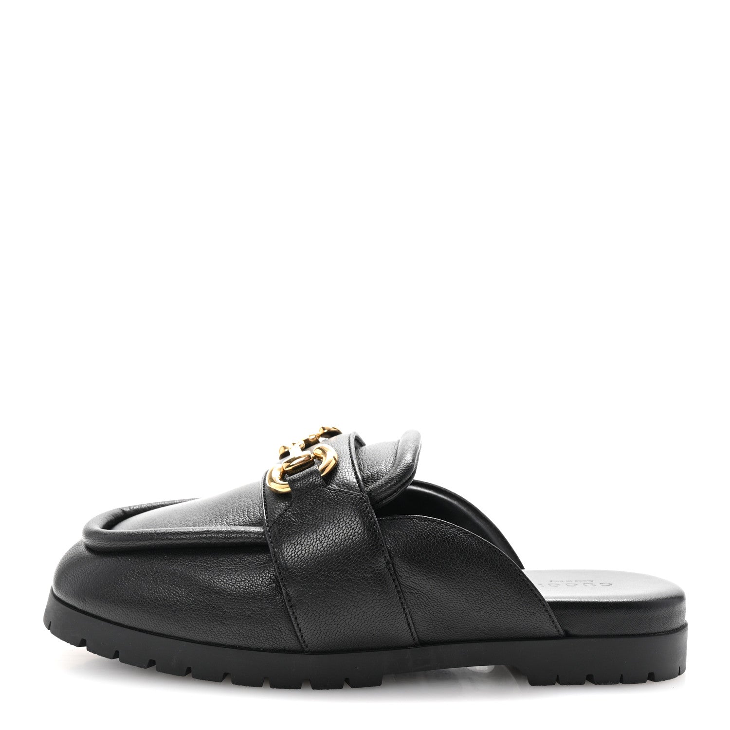 Gucci Goatskin Auroville Horsebit Mules 38 Black 1 of 10