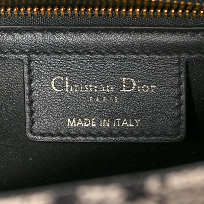 Christian Dior Technical Canvas Macro Houndstooth Medium Caro Bag Black White 6 of 10