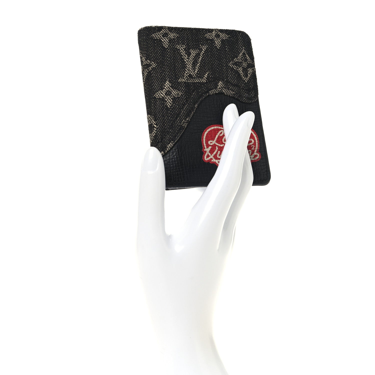 Louis Vuitton X NIGO Taurillon Monogram Denim Drip Pocket Organizer Black 2 of 6