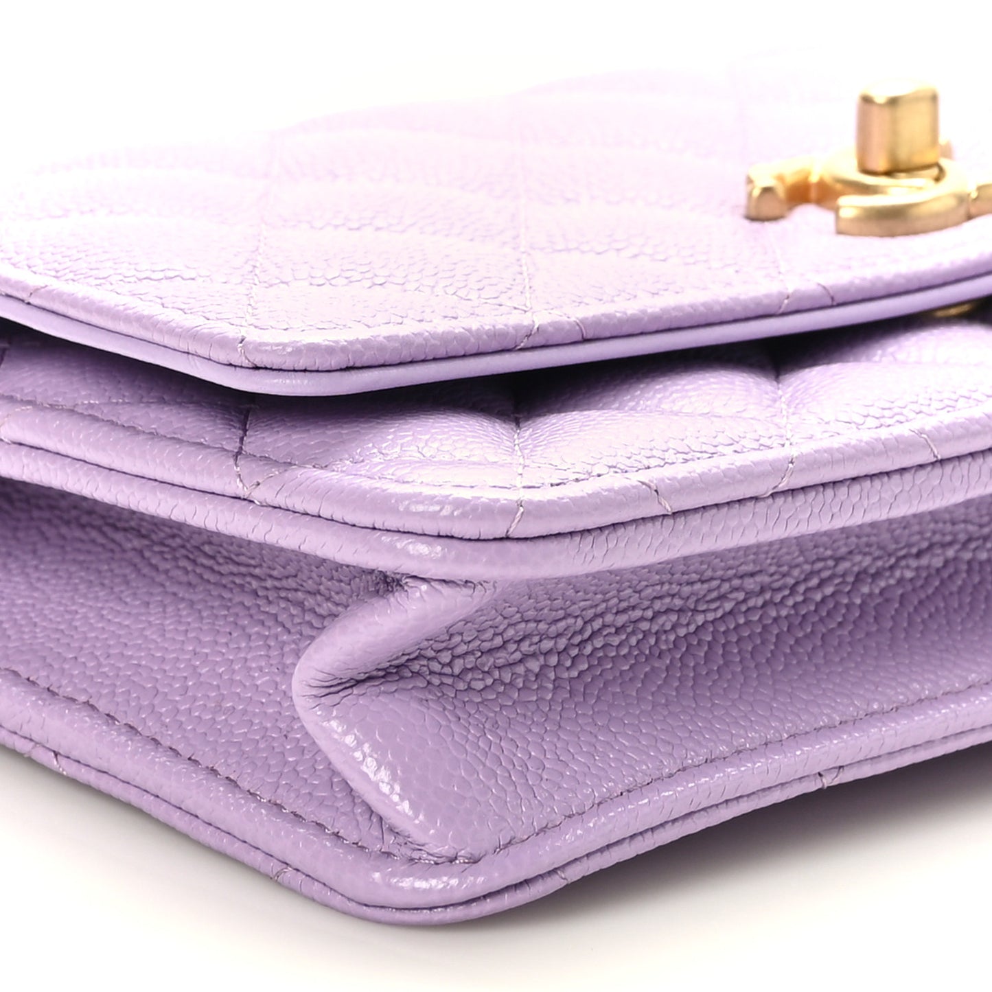 Caviar Quilted Sweetheart Wallet On Chain WOC Light Purple
