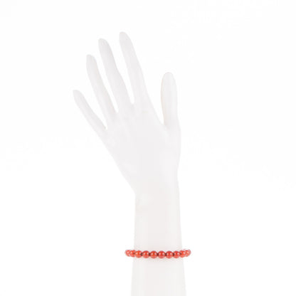 David Yurman Sterling Silver Carnelian 8mm Spiritual Beads Bracelet 2 of 5
