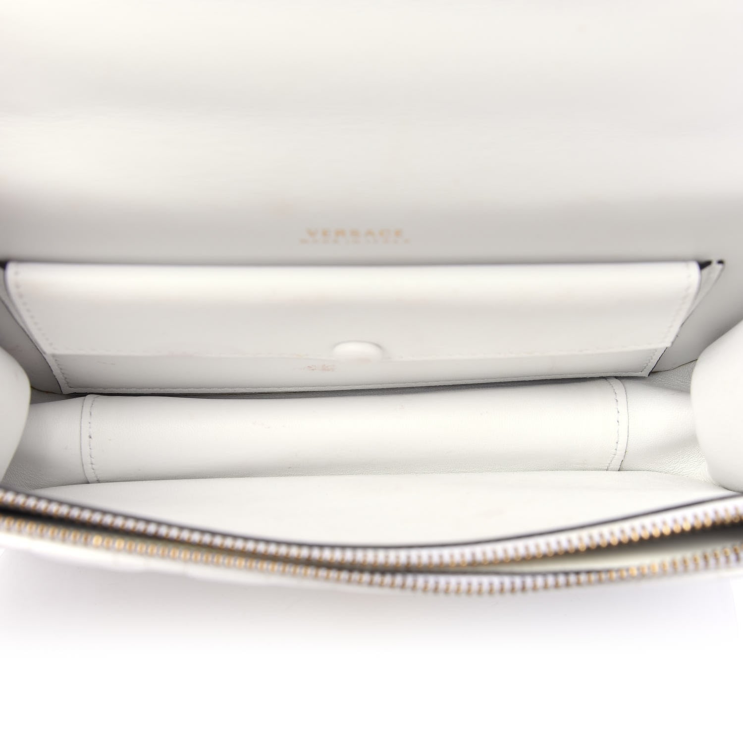 Versace Nappa Quilted Virtus Top Handle Shoulder Bag White 5 of 13