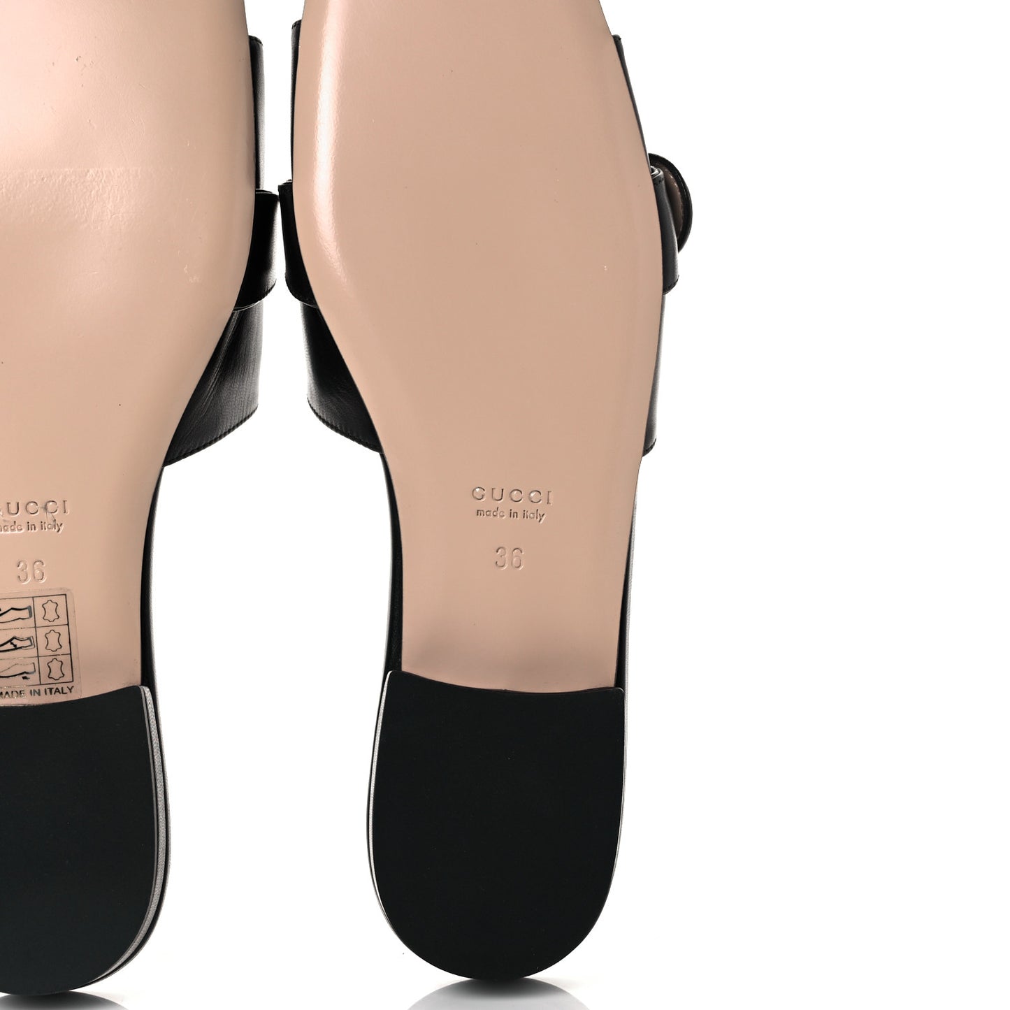 Malaga Kid GG Marmont Flat Slide Sandals 36 Black