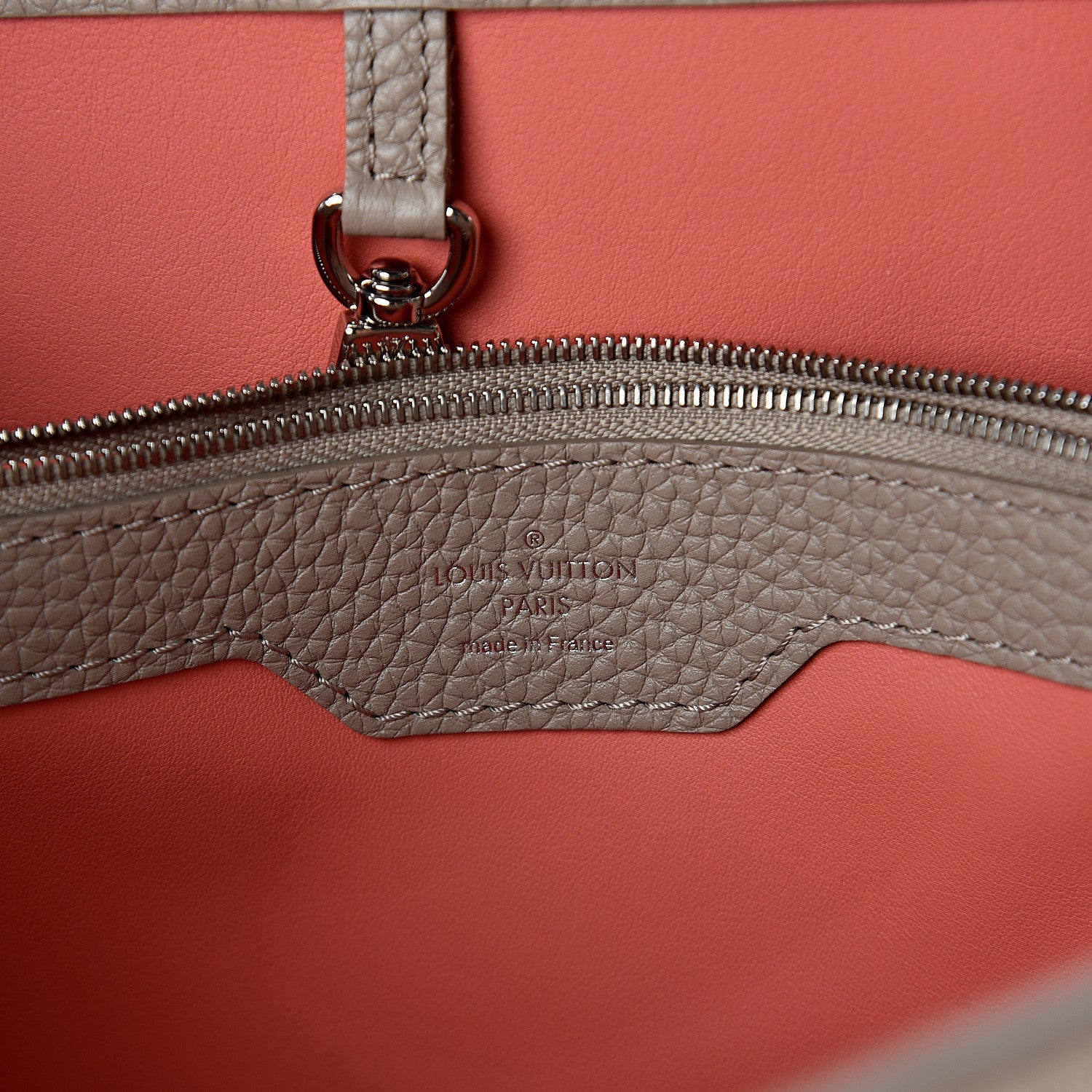Louis Vuitton Taurillon Capucines MM Galet Coral Pebble 5 of 8