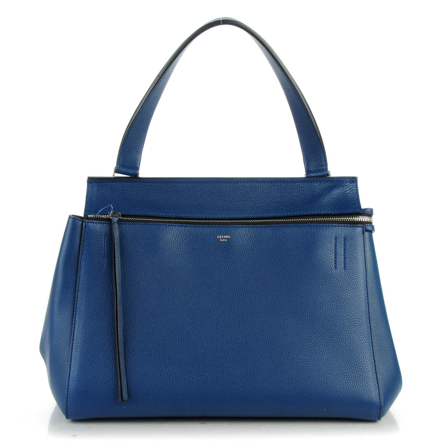 Celine Drummed Calfskin Medium Edge Shoulder Bag Ocean Blue 1 of 9