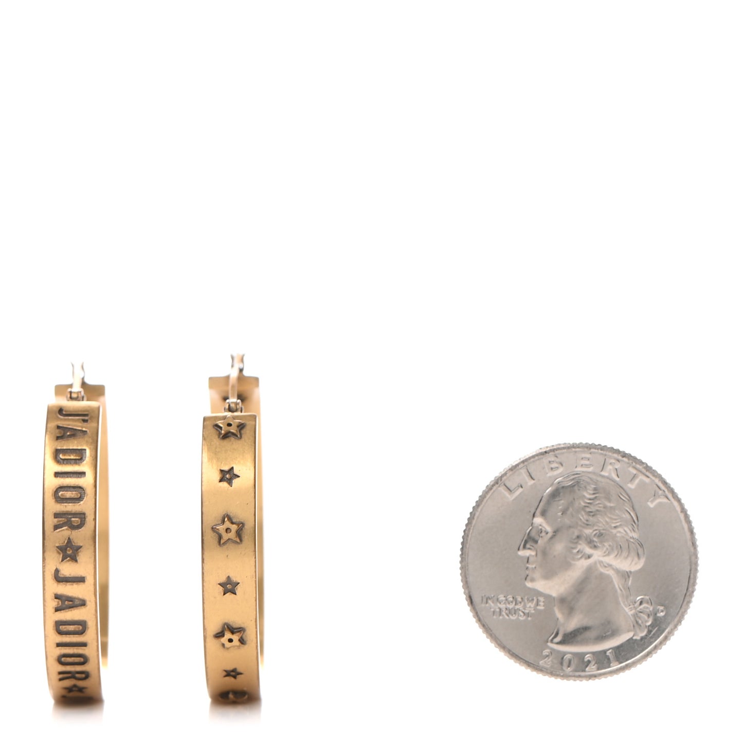 Metal J'Adior Star Hoop Earrings Aged Gold