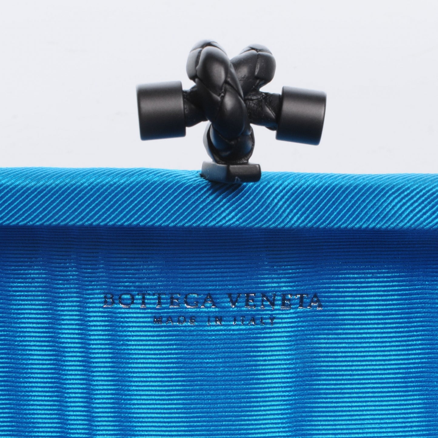 Silk Moire Knot Clutch Turquoise