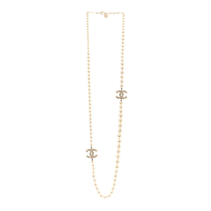 Chanel Pearl CC 100th Anniversary Long Necklace Light Gold 3 of 6