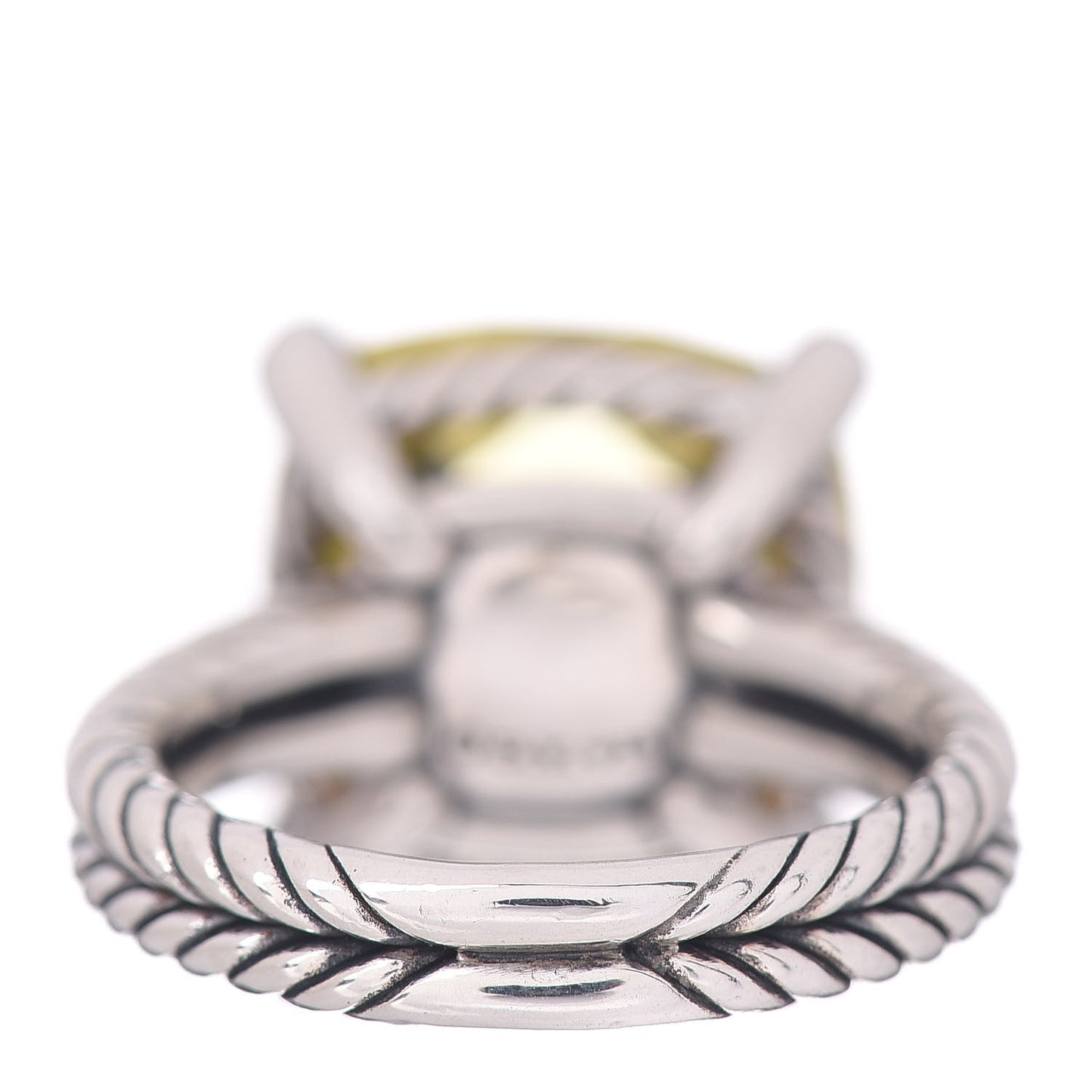 Sterling Silver Diamond Lemon Citrine 14mm Chatelaine Ring 52 6