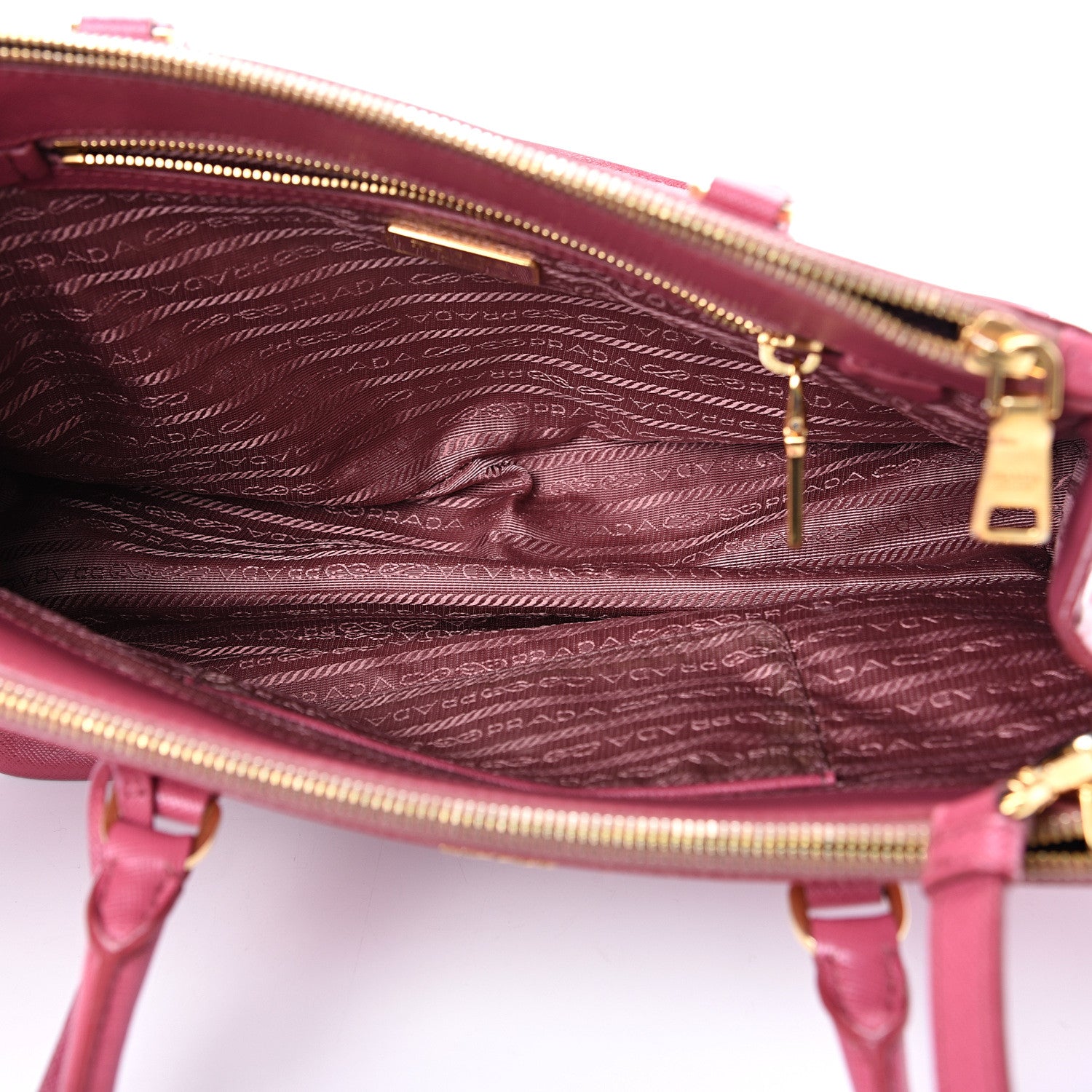 Prada Saffiano Small Galleria Double Zip Tote Fuxia 5 of 22