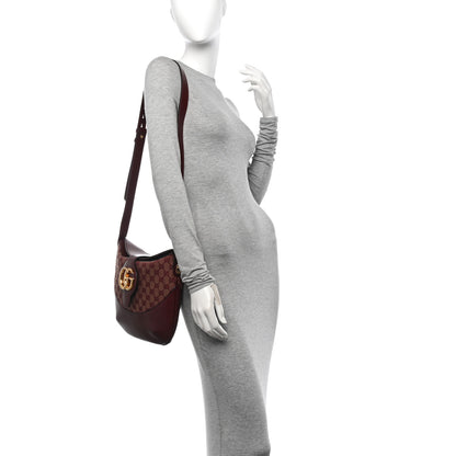 Gucci GG Monogram Calfskin Medium Arli Shoulder Bag Sahara Rubino Chardonnay 2 of 11