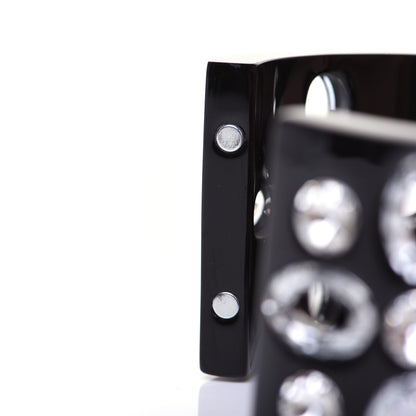 Chanel Resin Crystal CC Cuff Black 6 of 10