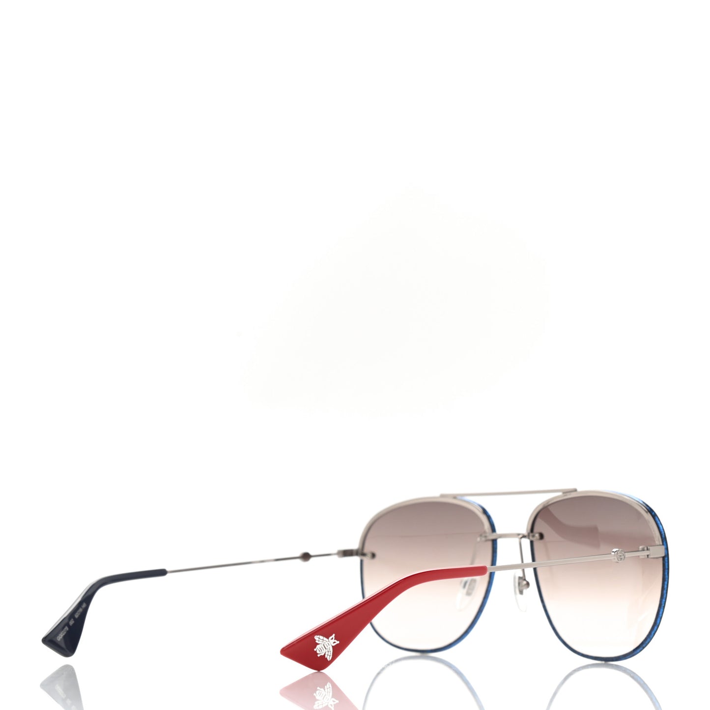 Metal Glitter Aviator Sunglasses G0227S Blue Silver