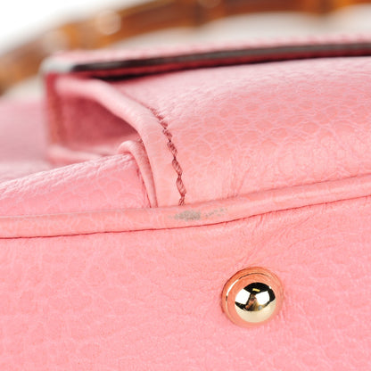 Gucci Calfskin Bamboo Top Handle Bag Pink 9 of 10