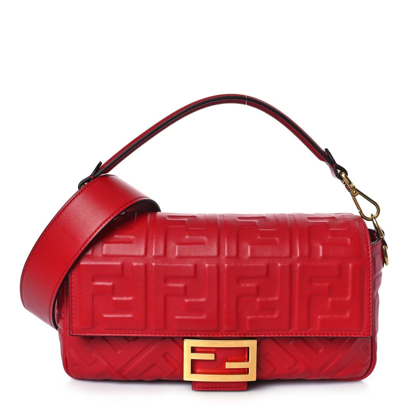 Nappa FF 1974 Embossed Baguette Fragola