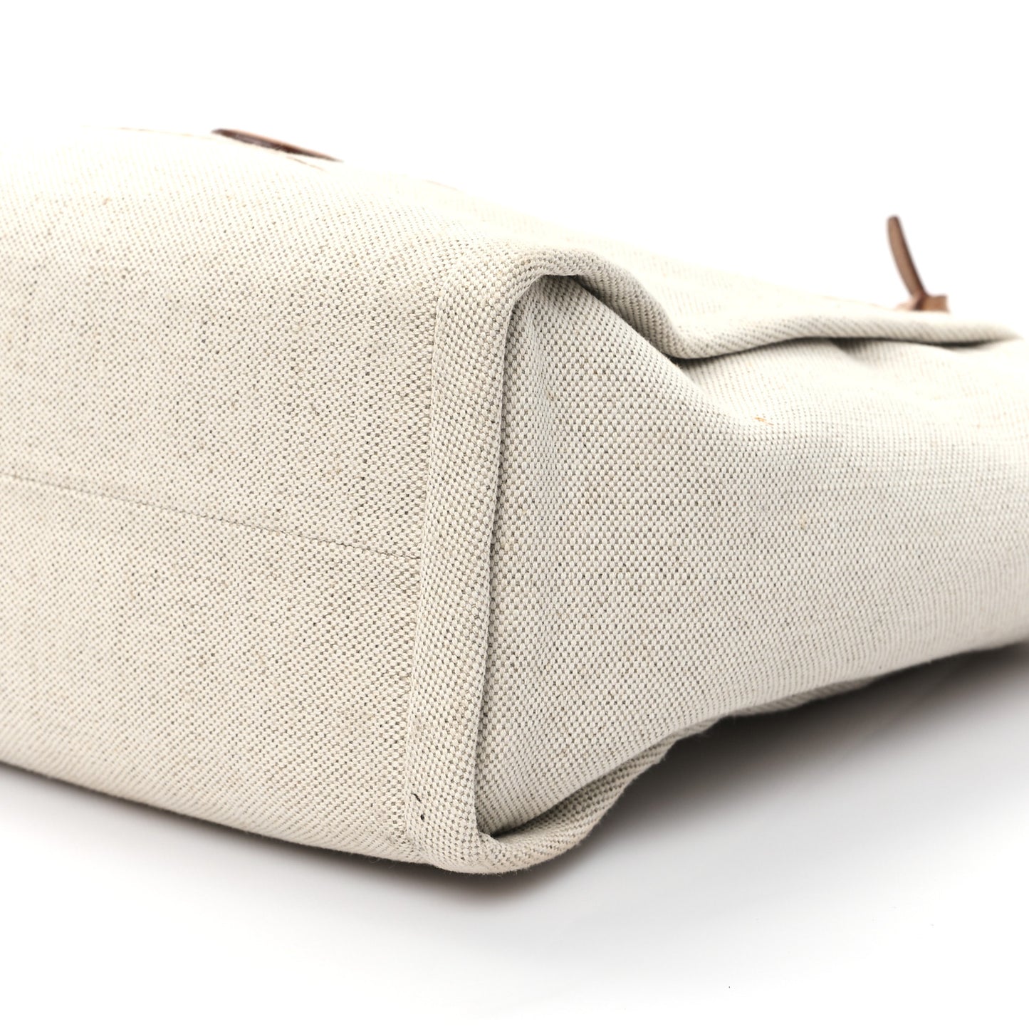 Linen Blend Vitello Logo Tote Natural