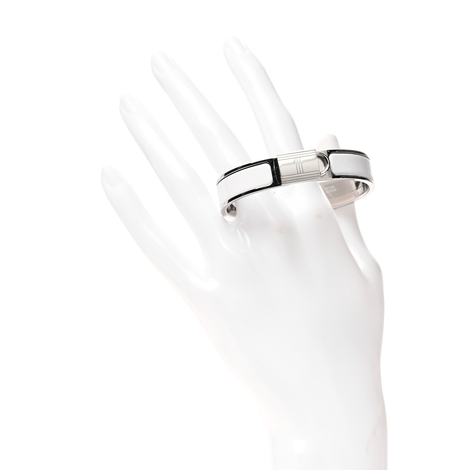 Hermes Enamel Narrow Clic Cadenas Bracelet PM White 2 of 6