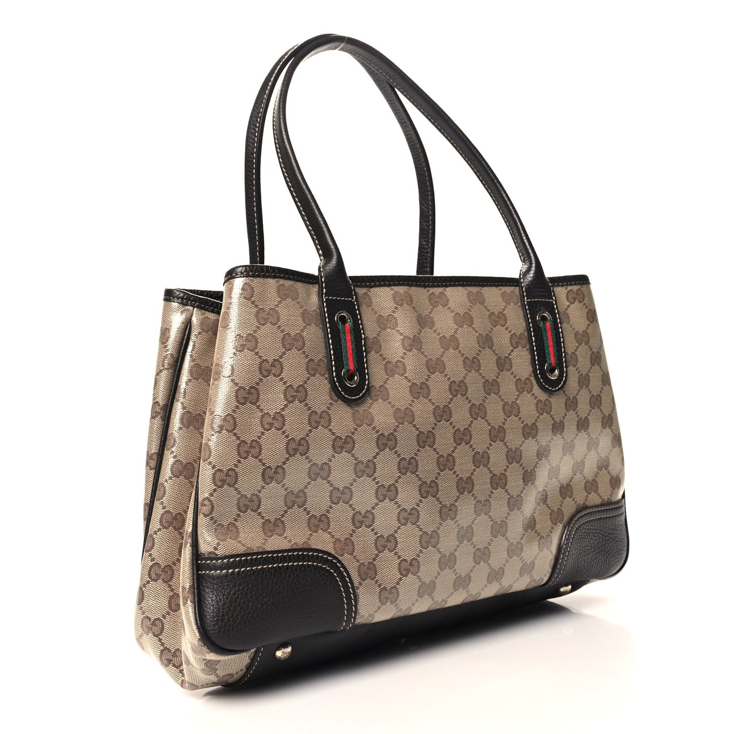 Crystal Monogram Medium Princy Tote Dark Brown